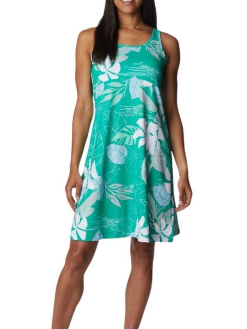 COLUMBIA PFG WOMEN'S LARGE MIDWAY BAY GREEN OMNI-Freeze III SLEEVELESS DRESS